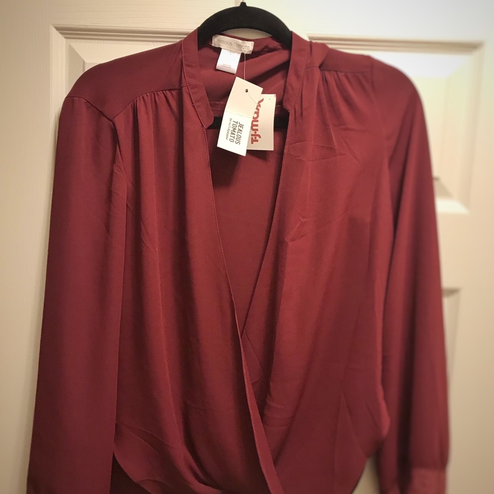 Extreme scoop neck blouse